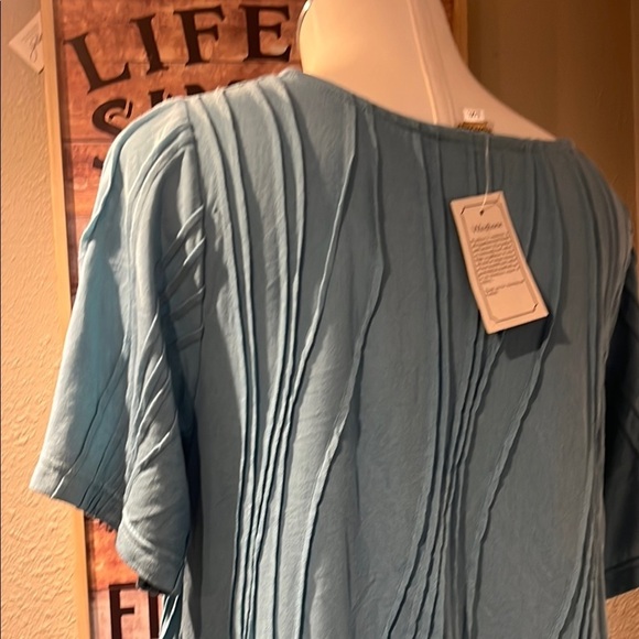 Casual Blue Scoop Neck Mini Sundress - Picture 16 of 16